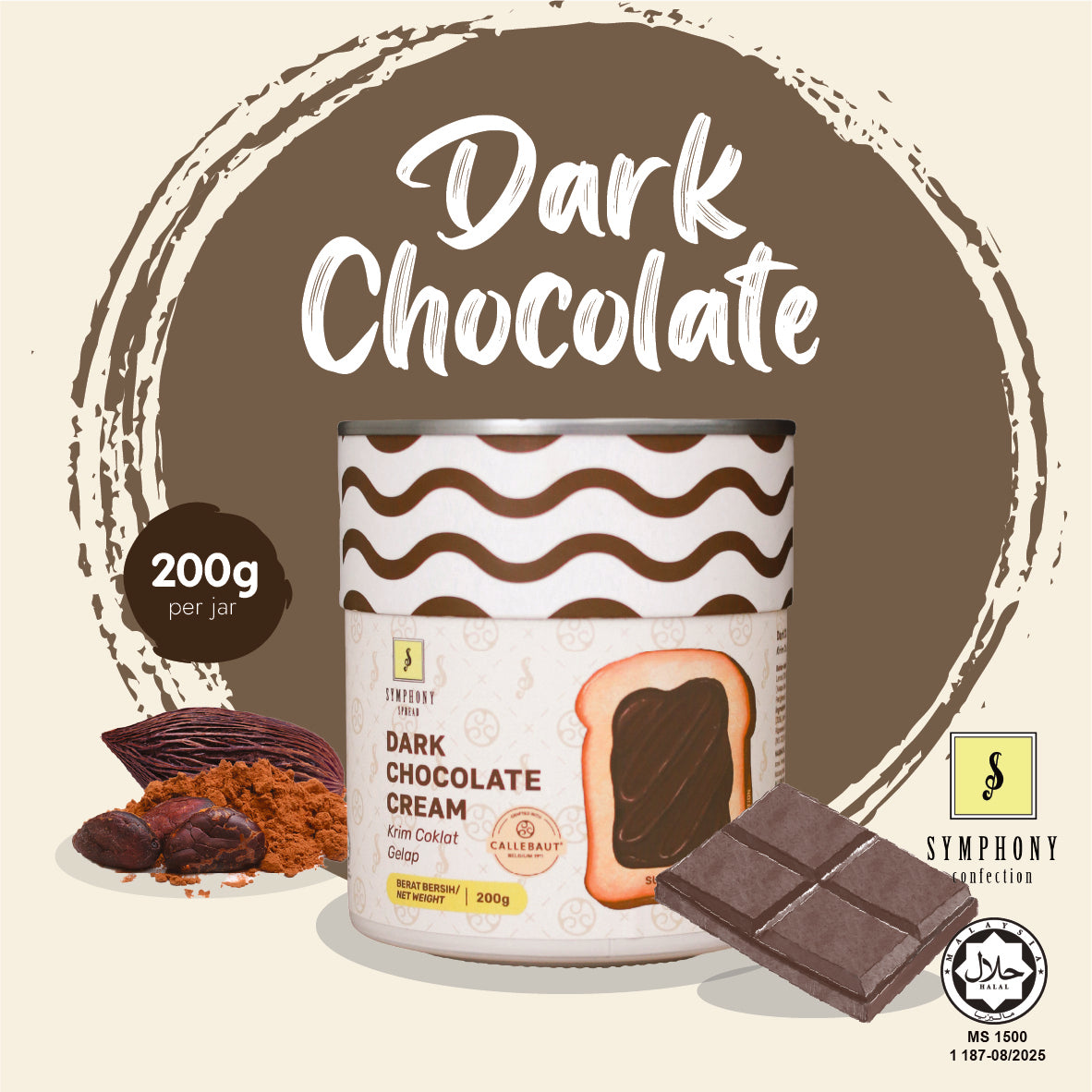 Callebaut Dark Chocolate Spread in Jar