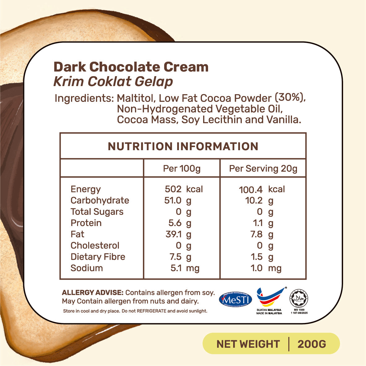Dark Chocolate Spread in Jar